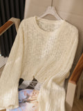 Cable Knit Crop Sweater for Women Long Sleeve Crew Neck Pullover Boxy-fit Plain Jumper Teen-girl Fall Winter Y2K Outfit