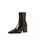 Chelsea Ankle Boots Basic High Heels Boots Women Fashion Pointed Toe Shoes Women Band Non-slip Comfortable Boots