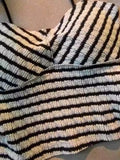Pbong  Crop Top Fashion Striped Vest For Women's Tunic Sleeveless Sexy Camis Backless Fashion Summer Tanks Y2k Tops Ropa Mujer