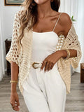 Spring and summer loose hollow elegant knitted jacket cardigan