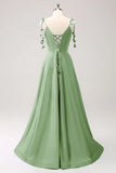 Pbong  High Quality Strapless Floor Length Backless Sleeveless High Fork Vestidos Para Bodas Mujer Invitada Vestido De Noiva