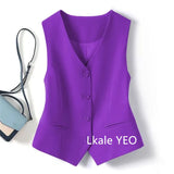 Women's Suit Vest Coat 2025 Spring Summer Sleeveless Retro Style Ladies Blazer Vest Temperament Short Lady Cardigan Waistcoat