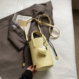 Pbong  Small Bucket Crossbody Bags for Women PU Shoulder Bag Luxury Designer Short Handle Purses and Handbags
