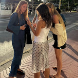 Polk Dot Printed Elegant Low Waist Straight Midi Skirt Y2K Summer Fashion Holiday French New All-Match Women Vestidos