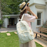 Pbong  Women's Large Capacity Drawstring Backpack Female Fresh Aesthetic Daily School Book Bag New Fashion Trend Back Pack