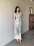 Hollow Out Vintage Bodycon Long Dress For Woman Summer 2025 Sleeveless Tunics Modest Evening Party Ladies Midi Dress