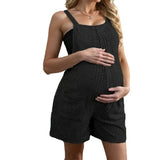 Pbong  Summer Casual Fashionable Maternity Strap Breathable One-piece Shorts in Solid Color Comfortable  Sleeveless For Pregnant Women