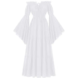 Women Medieval Vintage Dress Off Shoulder Ruffle Long Renaissance Victorian Dresses Cosplay Retro Court Gown Halloween Costume