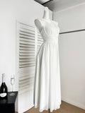 Summer Elegant Vintage Dresses Women White Design Party Dress Sleeveless Casual Solid Chic Bodycon Slim Party Female Vestidos
