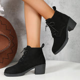 Pbong  New Women Boots Lace Up Ankle Boots Zapatos Mujer Fashion High Heels Ladies Casual Spring Pumps Platform Heel