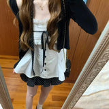 Y2k Harajuku Vintage Sweet Slim 3 Piece Skirt Sets Kawaii Camis + Elegant Cardigan + Short Party Skirts 2000s Lolita Autumn Suit