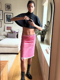 Sequin Summer Beach Sexy Skirt Women Elegant Sparkle High Waist A-line Skirts Female Pink Vacation Club Party Skirt