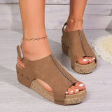 Pbong  Cross-Border Women's Flat Roman Sandals Sequin Fishmouth Bright Slippers Thick Heel Large Size Comfortable Summer Sandals