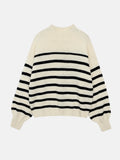 spring Korean long sleeve T-shirt women's stripes with loose round neck long sleeve stitching pure cotton knitted jacket