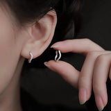 New Minimal Wave Hoop Earrings for Women Girl Crystal Zirconia Small Huggie Thin Cartilage Earring Piercing Jewelry Gifts