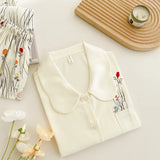 Pbong  Female 2PCS Pajamas Set Spring Summer New Arrived Printing Sleepwear Long Sleeve Trouser Suits Loose Home Clothes Loungewear