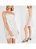Women s Polka Dot Print Sleeveless Tie Strap A-Line Dress with Square Neckline Summer Mini Dress for a Chic Look