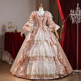 Rococo Baroque Historical Period Dress Pink Marie Antoinette Dresses 18th Century Ball Gown for Women
