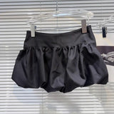 Pbong  Summer Bubble Mini Skirt for Women Korean Fashion High Waist Puffy Short Skirts Woman Patchwork Pleated Cute Balloon Skirt