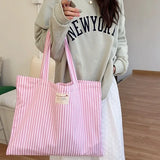 Korean Canvas Shoulder Shopper Bag for Women Large Girl Student Tote Book Bag Woman Fashion High Quality Female Handbags Purses