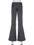 Y2K Vintage Slightly Flared Suit Pant Fashion Elegant Casual Low-rise Straight Skinny Solid Trousers Streetwear Clothes