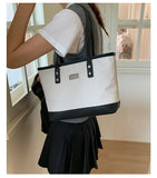 Pbong  Fashionable Large Capacity Tote Bag Women's New Style Commuter Single Shoulder Bag Urban Minimalist PU Bucket Shape Zipp...