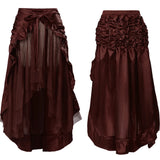 New Women Gothic Vintage Irregular High Cut Waist Skirt Sexy Asymmetrical Hem Midriff Skirt Punk Rock Dance Stage Costume Female