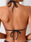 Triangle String Bikinis Halter Swimsuit Women Black Sexy Swimwear Female Bathers Bathing Swimming Swim Suit Beachwear