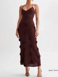 Three-dimensional Flower Knitt Backless Lace Up Vestidos Fashion V-neck Vacation Beach Long Dress Sexy Slim Party Dress 2024 New