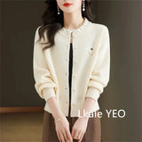 Autumn/Winter 2025 Korean Version Fashion Women's Knitting Cardigan Sweater Design Sense Versatile Femme Bottoming Tops
