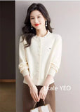 Autumn/Winter 2025 Korean Version Fashion Women's Knitting Cardigan Sweater Design Sense Versatile Femme Bottoming Tops