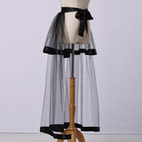 Pbong  Steampunk Tulle Tutu Skirt Women Medieval Gothic Cocktail Club Ruffles Punk Mermaid Overskirt
