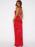 Lace-Up Print Backless Dress Women Summer Trend Sexy Spaghetti Strap Sleeveless Slim Midnight Clubwear Party Vestidos