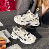 Pbong  Women's Dad Shoes New Spring/Summer Breathable Comfortable Shoes Thick-Soled Height-Increasing Sneakers Soft-Soled Casual Sports Shoes
