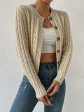 Women's Long Sleeved Cardigan Knitted Sweater Casual Autumn Winter Warm Knitwear Fashionable Women's Outerwear