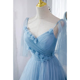 Blue Evening Gown Dress Women's Hostess Forest System Travel Photography Lightweight Luxury Fairy High End Wedding Dress