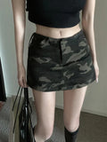 Pbong  Camouflage Cargo Skirt Women Streetwear Y2K Sexy Mini Skirt American Vintage High Waist Casual Female Slim Skirt Summer New