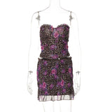 Leopard Print Sexy Skirt Two Piece Sets Women Off-shoulder Crop Tops And Mini Skirt Female Summer Beach 2 Piece Set