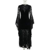 Halloween Gothic Women Dress Long Sleeve High Waist Dresses New Goth Aesthetic 9Os Sexy Slim Party Club Dress