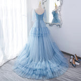 Blue Evening Gown Dress Women's Hostess Forest System Travel Photography Lightweight Luxury Fairy High End Wedding Dress