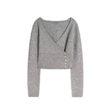 Fluffy Mohair Off Shoulder Cropped Sweater Oversize Slouchy Long Sleeve 2025 Autumn Cozy Women Knit Top Trendy Sweet Lady Jumper