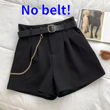 New Casual Comfortable Elegant Wild Shorts With Belt Women's Woolen Shorts Autumn Winter Slim Wide Leg A-line Shorts