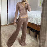 Hot New Pantsuit Women Tracksuit Set Two Pieces Slim Fit Velour Velvet Outfit Casual Zip Up Hoodie Jacket Vertical Sweatpants