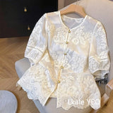 New Women's Shirt 2025 Spring Summer Chinese-style Short Sleeve High-end Ladies Tops Comfortable Temperament Lady Blouse