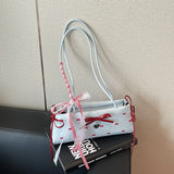 Pbong  Trendy Bow Shoulder Bag Y2K Summer  Underarm Bag Daily Square Bag Casual Ladies New in Vintage  Handbags and Purses