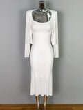 Tight Slip Dress And Cardigan Two Piece Set Cotton Blend O-neck Slim Long Dress + Jacket Women Suit Spring Summer Dress Of Suit