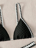 Triangle Bikini Set Strappy Swimsuit Women Solid Swimwear Female Sexy Bathers Bathing Swimming Swim Suit Beachwear