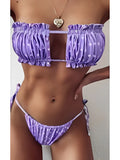 Tie Back Marble Sleeveless Bikini Women Sexy String Swimsuit Swimwear Female Bathers Bathing Swimming Swim Suit Beachwear