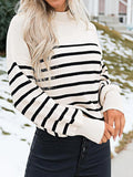 spring Korean long sleeve T-shirt women's stripes with loose round neck long sleeve stitching pure cotton knitted jacket