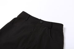 Goth Dark Grunge Casual Tag Split Women Midi Skirts Mall Gothic Punk High Raise Slim Long Skirt Y2k Sexy Fashion Streetwear